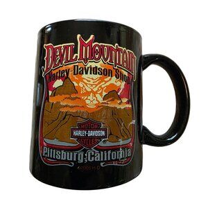 Harley-Davidson Devil Mountain Pittsburg California Black Ceramic Coffee Mug 200